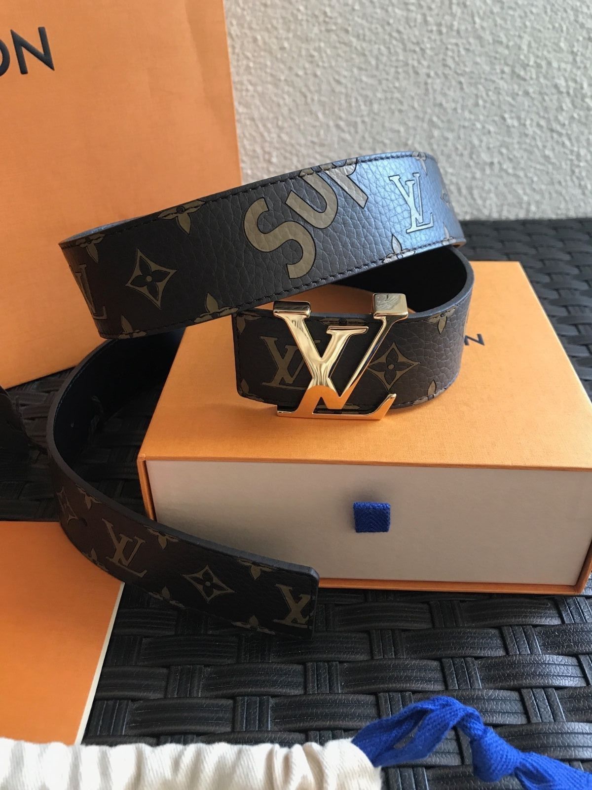 ルイヴィトン LV アパレル MP016 シュプリームスーパーコピー コラボ モノグラム ベルト メンズ