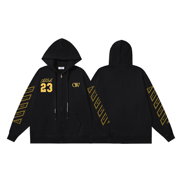   OFF-WHITE ― ブラック×ゴールドが魅せるプレミアムストリート コピー ジップパーカー