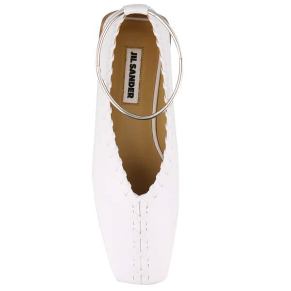 JIL SANDERジルサンダー 革靴 偽物 Leather ballet flatsフラット バレエシューズ