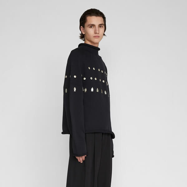 ジルサンダー パーカー コピー【JIL SANDER】ロングスリーブセーター シルバーメタル