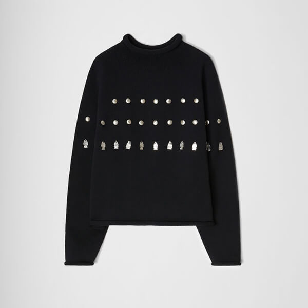 ジルサンダー パーカー コピー【JIL SANDER】ロングスリーブセーター シルバーメタル