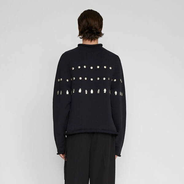 ジルサンダー パーカー コピー【JIL SANDER】ロングスリーブセーター シルバーメタル