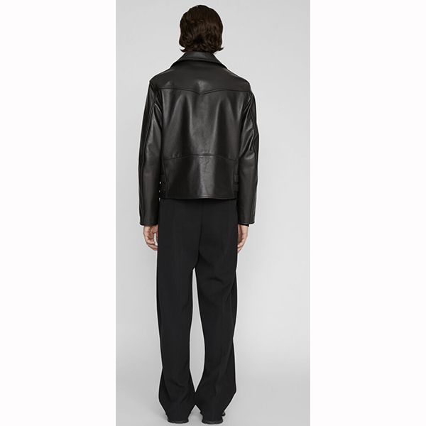 ◆JIL SANDER◆ジルサンダー カーフレザー製バイカージャケット フラワー刺繍 完売人気☆上品