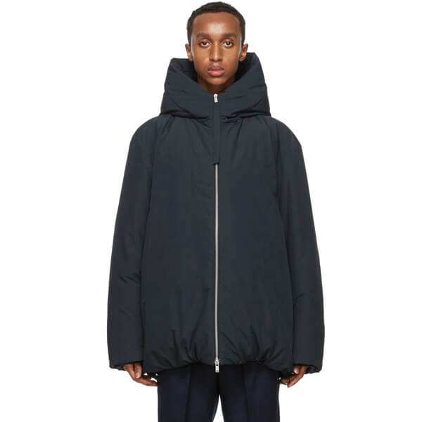 【ジルサンダー ダウン コピー】Jil Sander ネイビー ダウン フード ジャケット