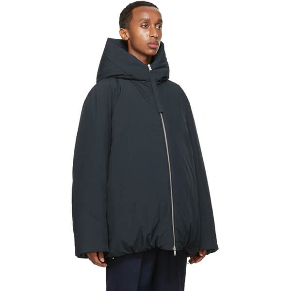 【ジルサンダー ダウン コピー】Jil Sander ネイビー ダウン フード ジャケット