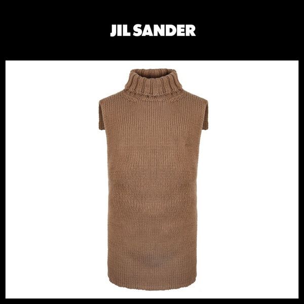 ★ JIL SANDER ★ジルサンダー ベスト 偽物 2021 AW ランウェイ WOOL TURTLENECK BIB