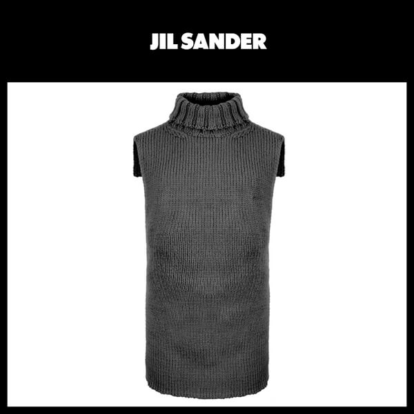 ★ JIL SANDER ★ジルサンダー ベスト 偽物 2021 AW ランウェイ WOOL TURTLENECK BIB