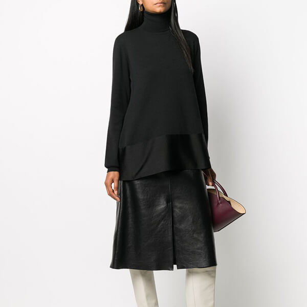 ジルサンダー ニット コピー★JIL SANDER★ストレッチウール＆シルクトリムセーター
