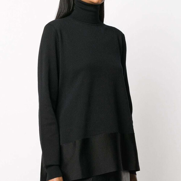 ジルサンダー ニット コピー★JIL SANDER★ストレッチウール＆シルクトリムセーター