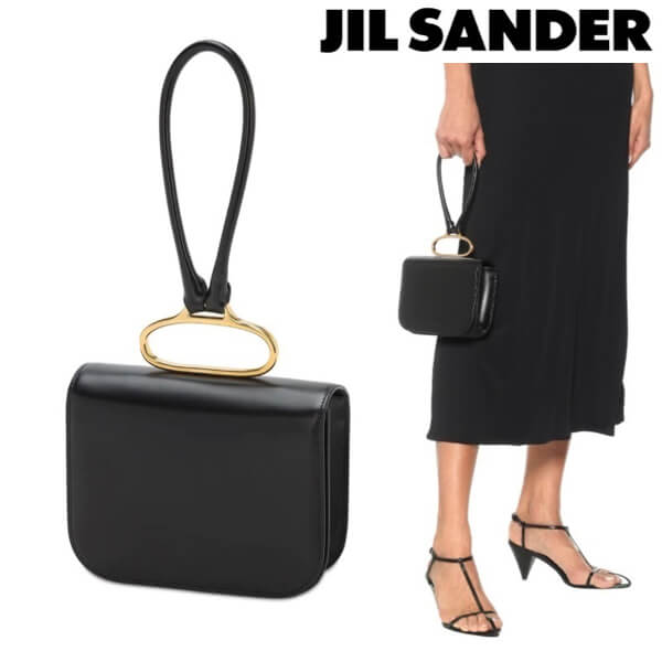 【Jil Sander】ジルサンダー 財布 偽物 Handlebar Leather Clutch Bag ブラック