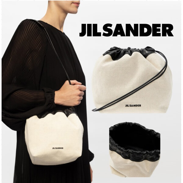 Jil Sanderジルサンダー バッグ コピー★異素材MIX スモールバケッドショルダーバッグ
