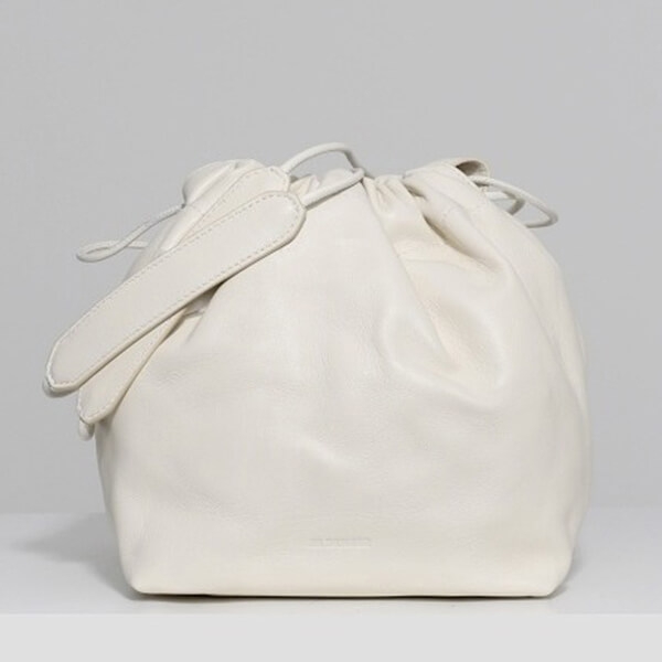 ジルサンダー バッグ 偽物★Jil Sander レザー スモールバケッドショルダーバッグ