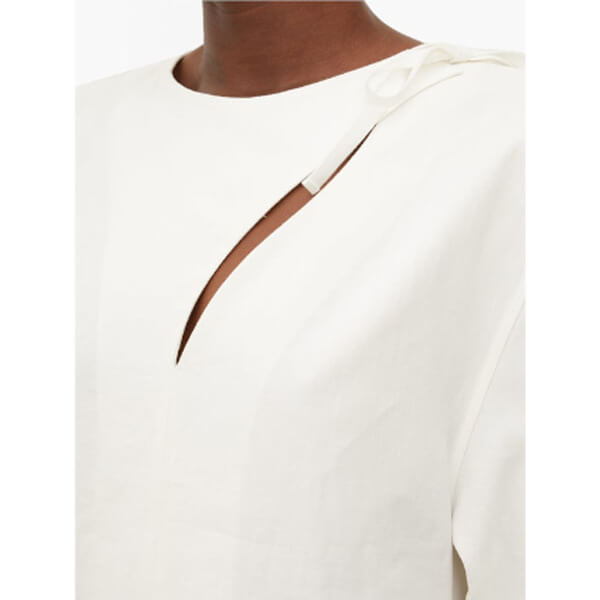 ジルサンダー コート コピー JIL SANDER*フロントスリット バルーンスリーブ ポプリンドレス
