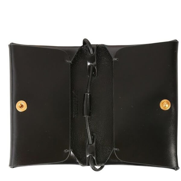 【JIL SANDER】ジルサンダー 財布 偽物★レザー ショルダー ポーチ Black 送関込
