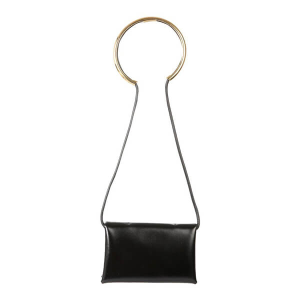 【JIL SANDER】ジルサンダー 財布 偽物★レザー ショルダー ポーチ Black 送関込