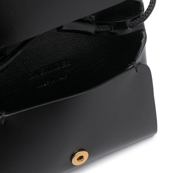 【JIL SANDER】ジルサンダー 財布 偽物★レザー ショルダー ポーチ Black 送関込