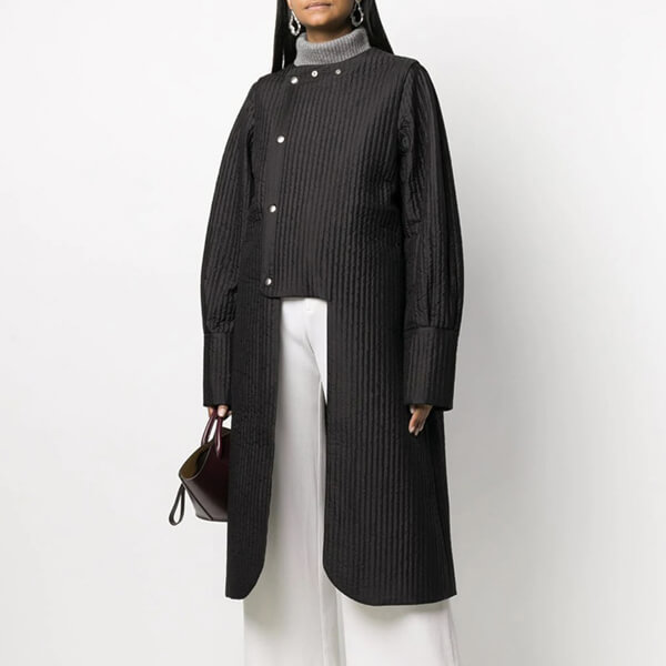 ジルサンダー コート 偽物 JS043 LOOK14 QUILTED SILK COAT WITH DETACHABLE SLEEVE