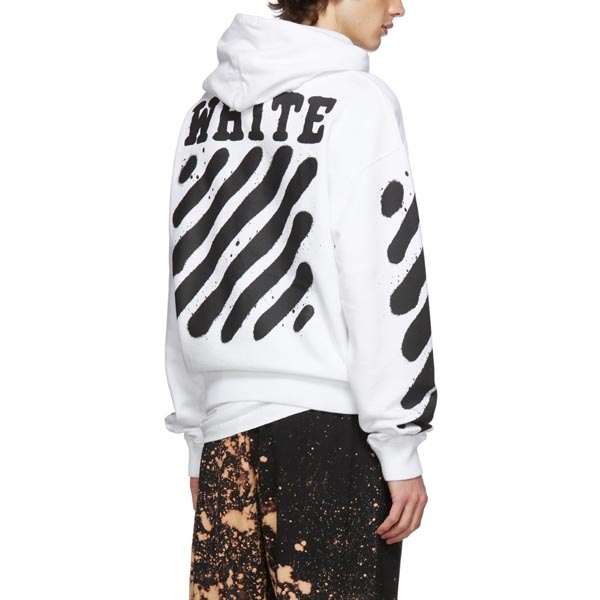 ホワイト オフ ホワイト レプリカ パーカー OFF WHITE★19AW★Incomplete Spray paintフーディ