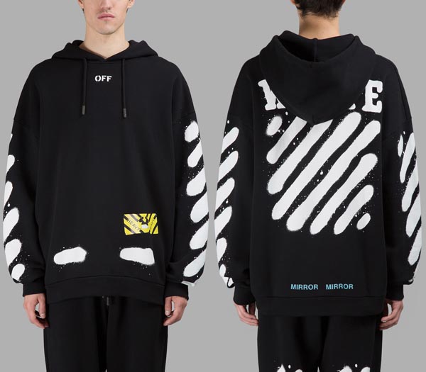 オフ ホワイト レプリカ パーカー 通販 OFF WHITE SPRAY DIAGONALS HOODIE PARKA 商品名 - OFF WHITE BLACK SPRAYED DIAGONALS HOODIE PARKA 商品番号 - OMBB009S171920131001