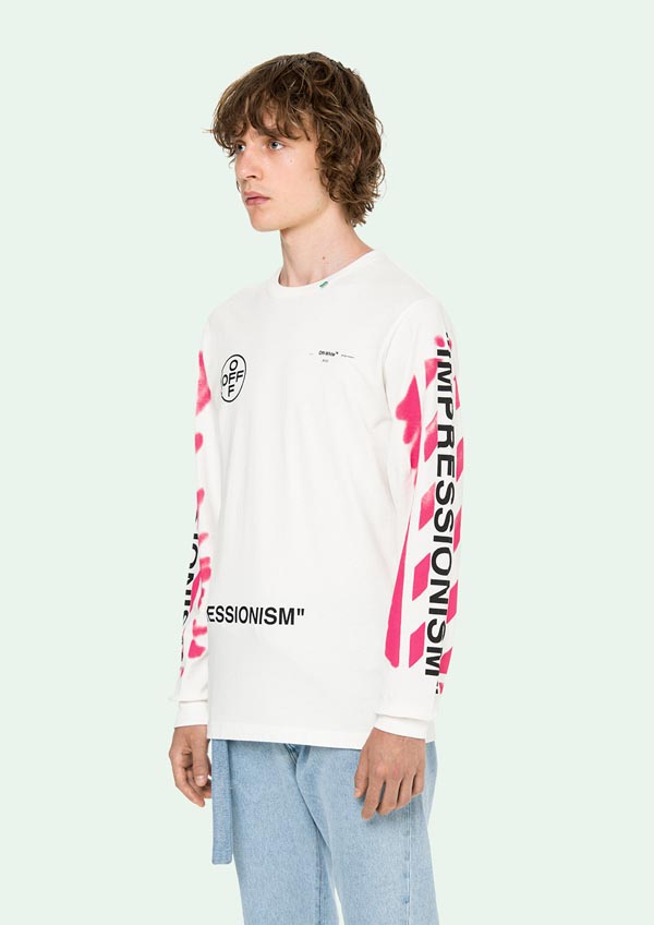 ホワイト オフ ホワイト パーカー 偽物 Off-White 19SS DIAG STENCIL トレーナー_WHITE