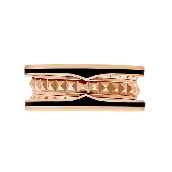 大人気 ブルガリ リング コピー B.ZERO1 ビーゼロワン ピアス 偽物 ロック 2バンド 18K 357982