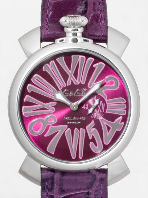 ガガミラノ  スリム　46mm　クォーツ 5084.5 SS/ダークパープル革