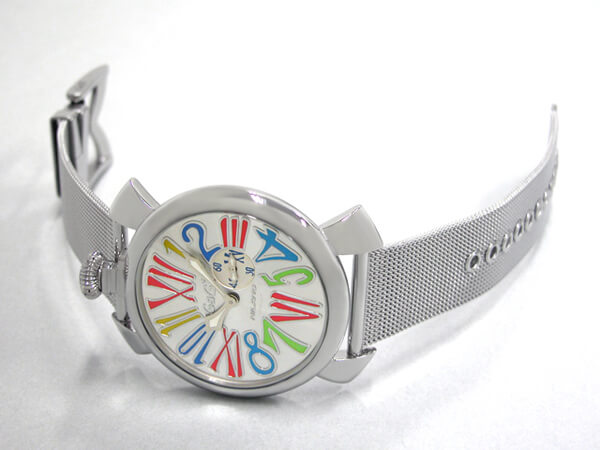 ガガ･ミラノスーパーコピー GAGAMILANO スリム　46mm　クォーツ z5080.1 SSブレス シルバー/マルチカラーナンバー