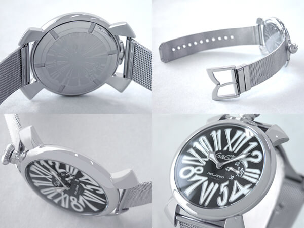 ガガ･ミラノスーパーコピー GAGAMILANO スリム　46mm　クォーツ z5080.2 SSブレス ブラック/ホワイトナンバー