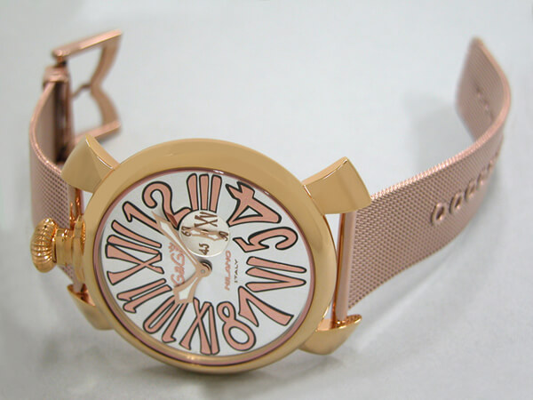 ガガ･ミラノスーパーコピー GAGAMILANO スリム　46mm　クォーツ z5081.2 RGメッキブレス シルバー/ローズゴールドナンバー