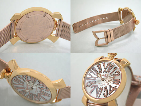 ガガ･ミラノスーパーコピー GAGAMILANO スリム　46mm　クォーツ z5081.2 RGメッキブレス シルバー/ローズゴールドナンバー