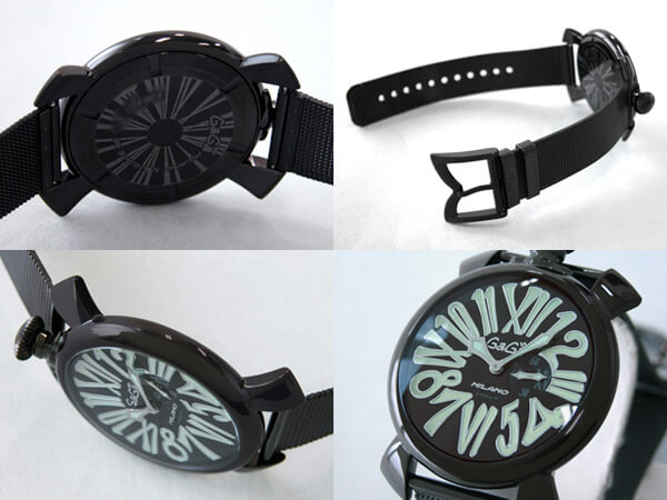 ガガ･ミラノスーパーコピー GAGAMILANO スリム　46mm　クォーツ z5082.2 SS(PVD)ブレス ブラック/グリーンナンバー