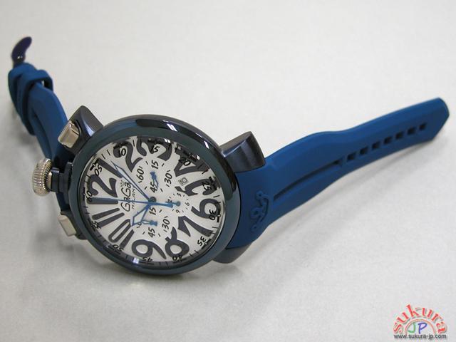 ガガミラノコピー マニュアーレ　クロノ　48mm　クォーツ 5050.8 ブルーラバー