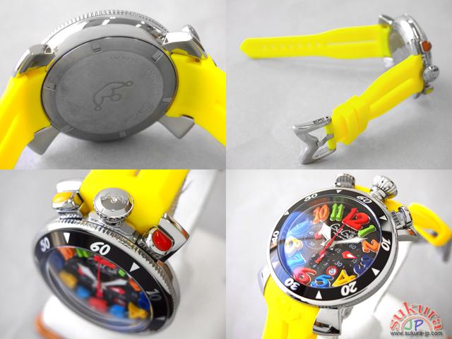 ガガミラノコピー クロノ　48mm　クォーツ 6050.2 イエローラバー