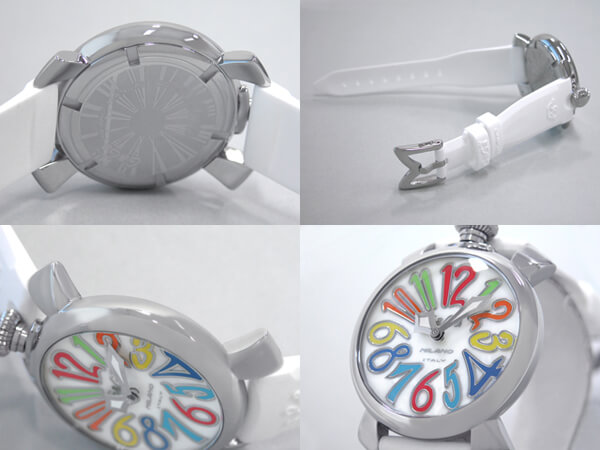 ガガ･ミラノスーパーコピー GAGAMILANO マニュアル　40mm　クォーツ z5020.1 ホワイトラバー ホワイトシェル/マルチカラーアラビア