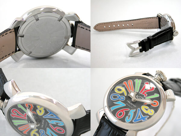 ガガ･ミラノスーパーコピー GAGAMILANO マニュアル　40mm　クォーツ z5020.2 ブラック皮 ブラックシェル/マルチカラーアラビア
