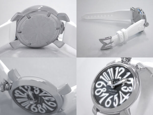 ガガ･ミラノスーパーコピー GAGAMILANO マニュアル　40mm　クォーツ z5020.4 ホワイトラバー ブラックシェル/ホワイトアラビア