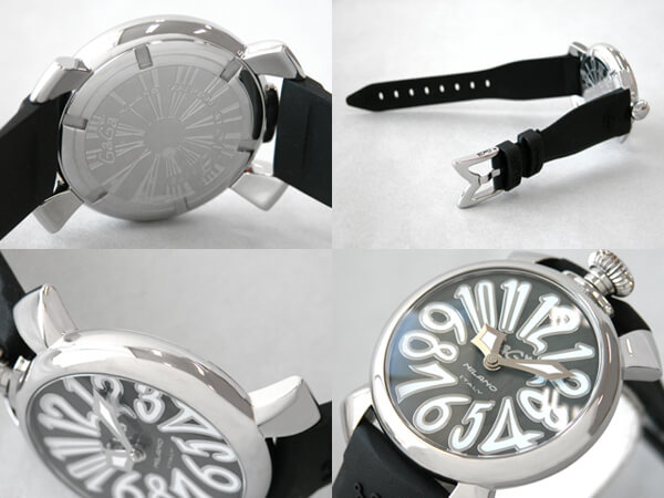 ガガ･ミラノスーパーコピー GAGAMILANO マニュアル　40mm　クォーツ z5020.4 ブラックラバー ブラックシェル/ホワイトアラビア