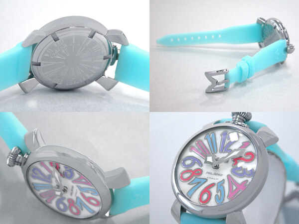 ガガ･ミラノスーパーコピー GAGAMILANO マニュアル　40mm　クォーツ z5020.7 ライトブルーラバー ホワイトシェル/バイオレットカラーアラビア