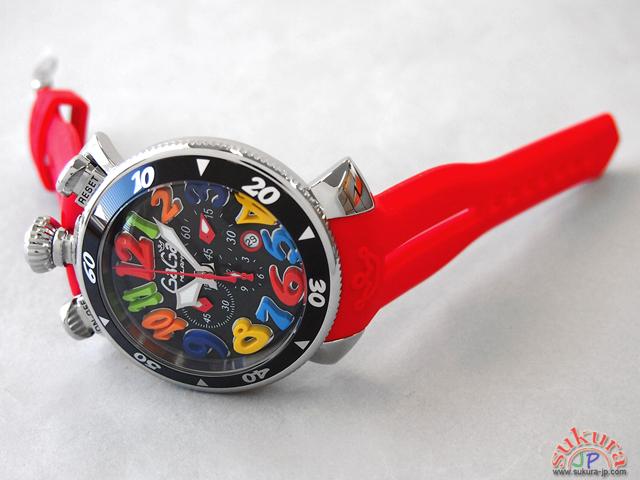 ガガミラノコピー クロノ　48mm　クォーツ 6050.2 レッドラバー