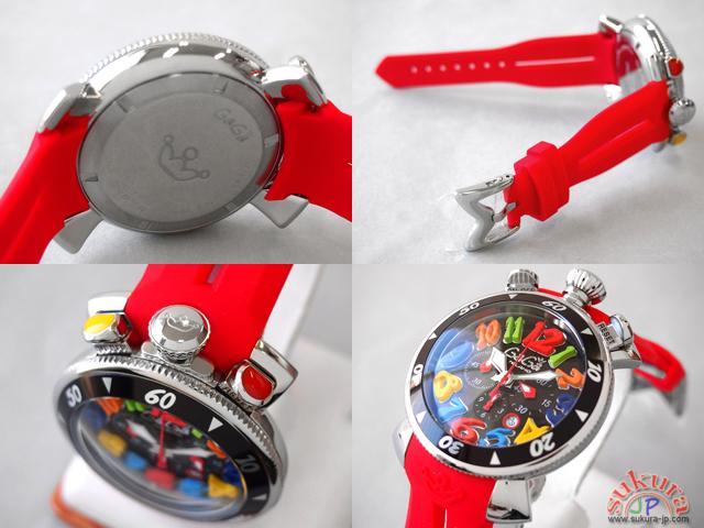 ガガミラノコピー クロノ　48mm　クォーツ 6050.2 レッドラバー