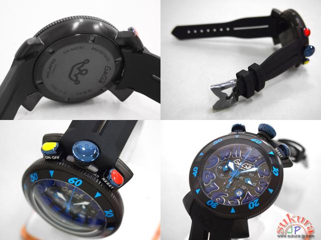 ガガミラノコピー クロノ　48mm　クォーツ 6054.1 ブラックラバー