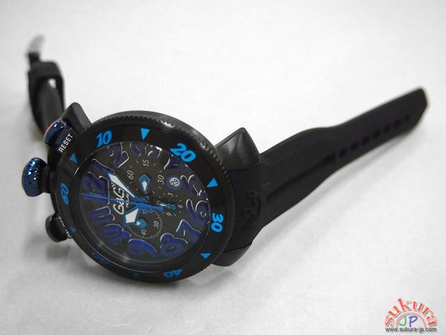 ガガミラノコピー クロノ　48mm　クォーツ 6054.1 ブラックラバー