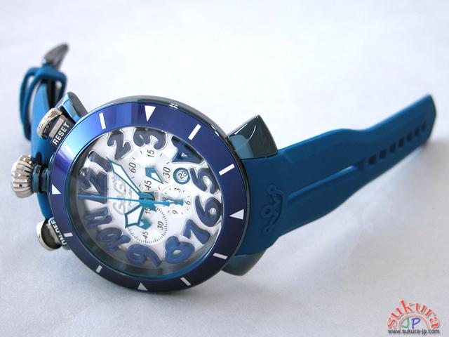ガガミラノコピー クロノ　48mm　クォーツ 6053.1 ブルーラバー