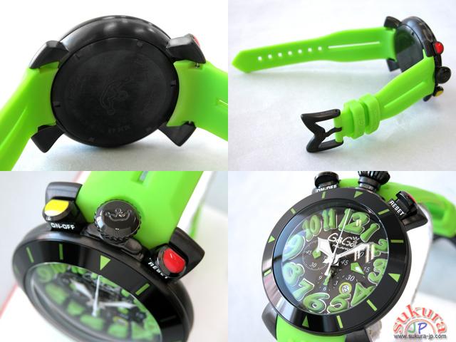 ガガミラノコピー クロノ　48mm　クォーツ 6054.2 グリーンラバー