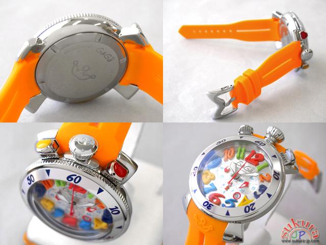 ガガミラノ GAGAMILANO クロノ　48mm　クォーツ 6050.1 オレンジラバー