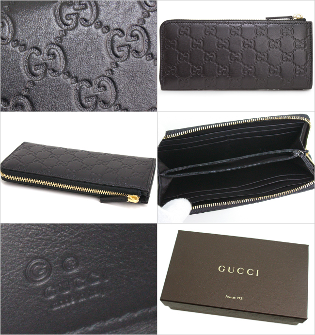 グッチコピー GGシマ レザー L字ファスナー財布 268917 ブラック