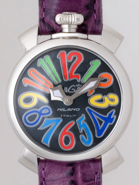 ガガミラノ マニュアーレ　40mm　クォーツ 5020.2 ダークパープル革
