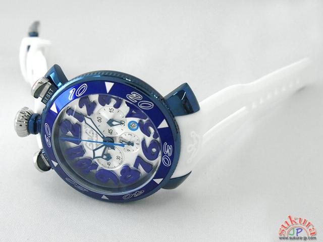 ガガミラノ GAGAMILANO クロノ　48mm　クォーツ 6053.1 ホワイトラバー