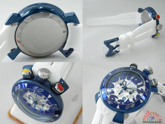 ガガミラノ GAGAMILANO クロノ　48mm　クォーツ 6053.1 ホワイトラバー