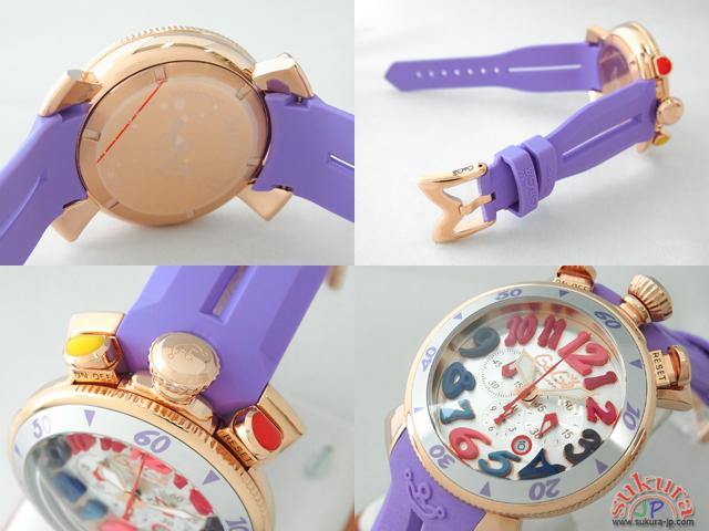 ガガミラノ GAGAMILANO クロノ　48mm　クォーツ 6056.9 パープルラバー